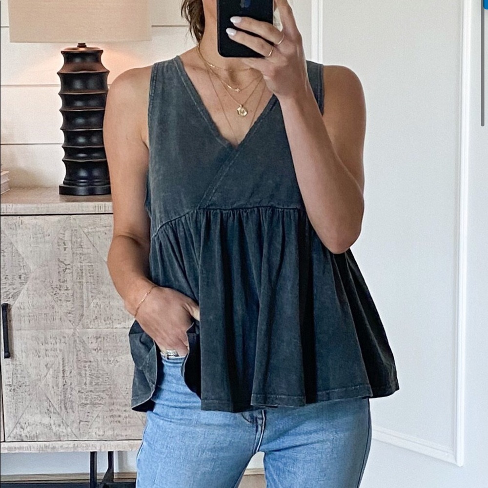 Shop Talulah gray peplum tank, size M